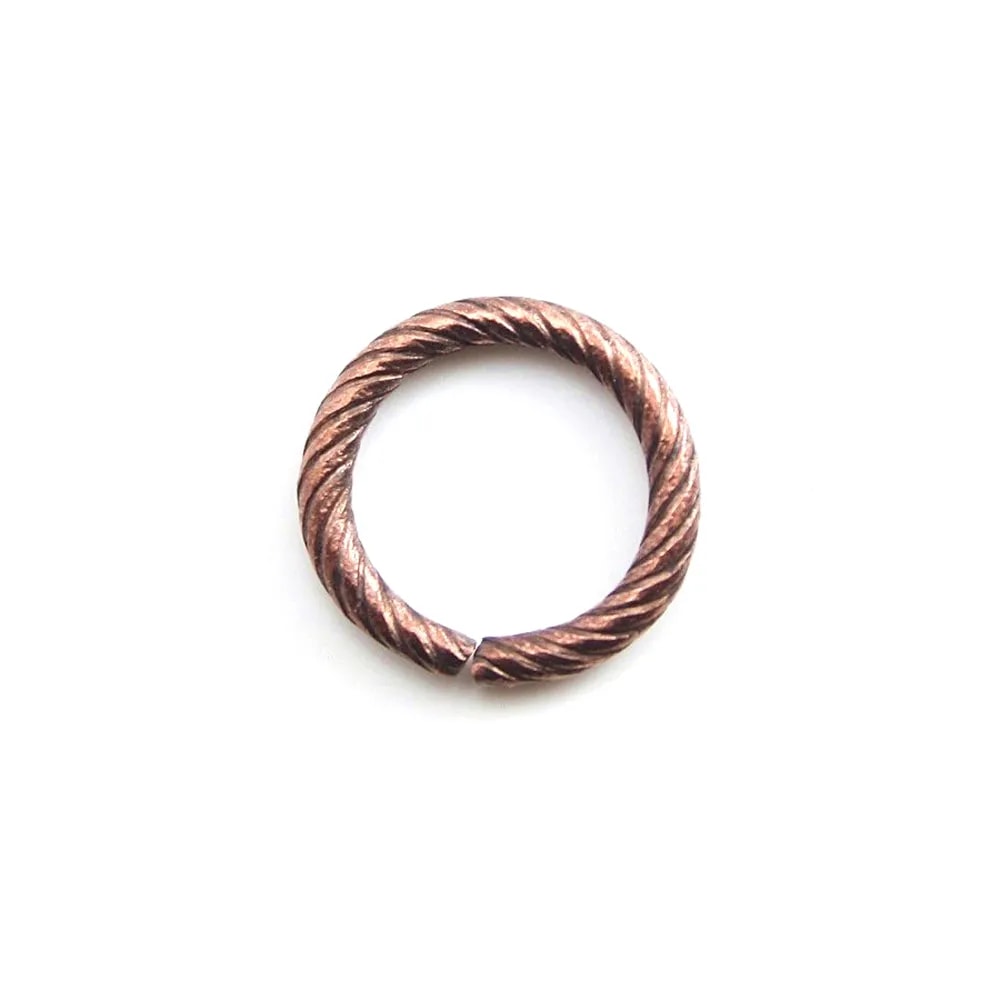 Anneaux ouvert spirale cuivre 10mm x 4pcs