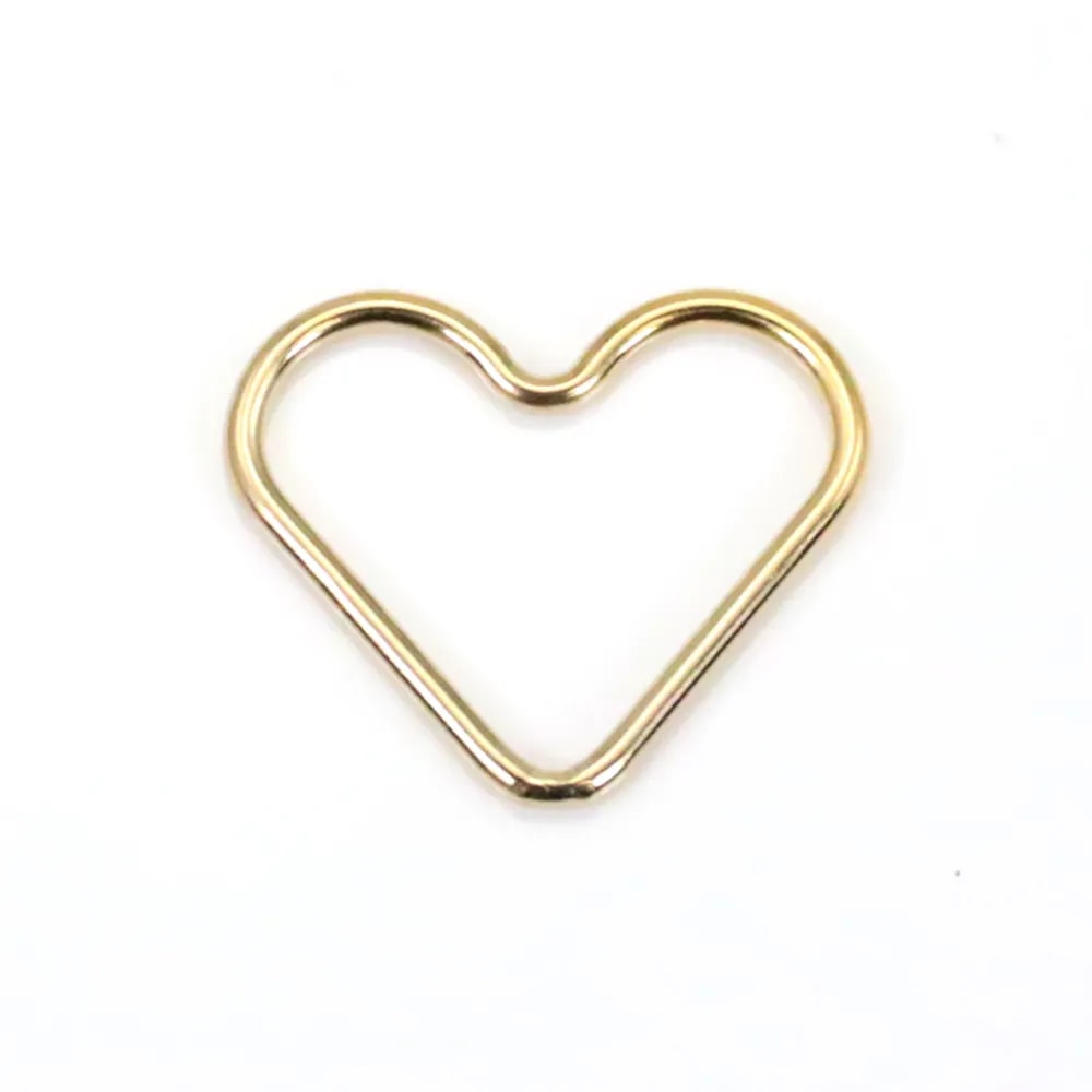 Intercalaire de forme coeur en gold filled 14 carats 15mm x 1pc