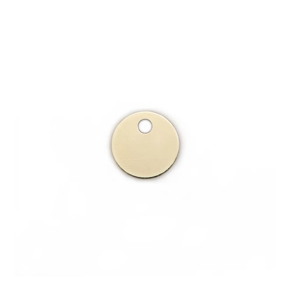 Breloque médaille à graver 1côté en gold-filled, 4mm x 2pcs