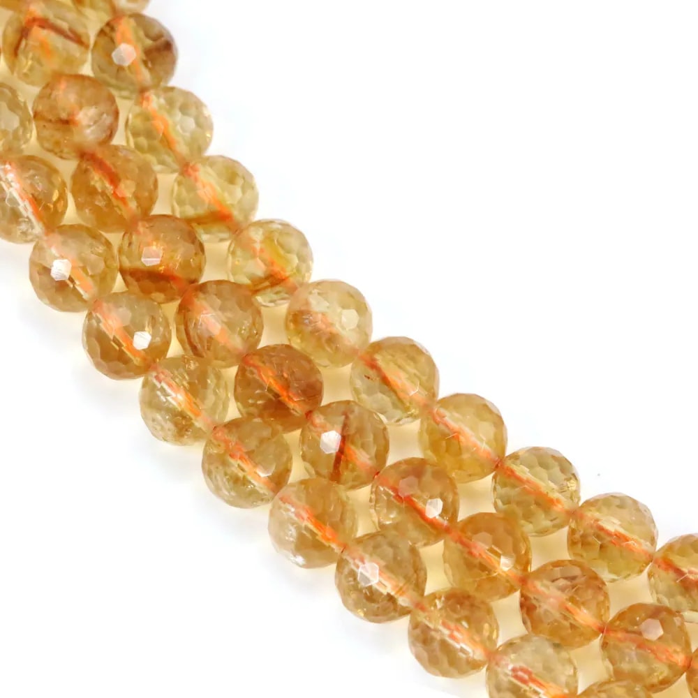 Citrine Ronde Facette 8mm x 40cm