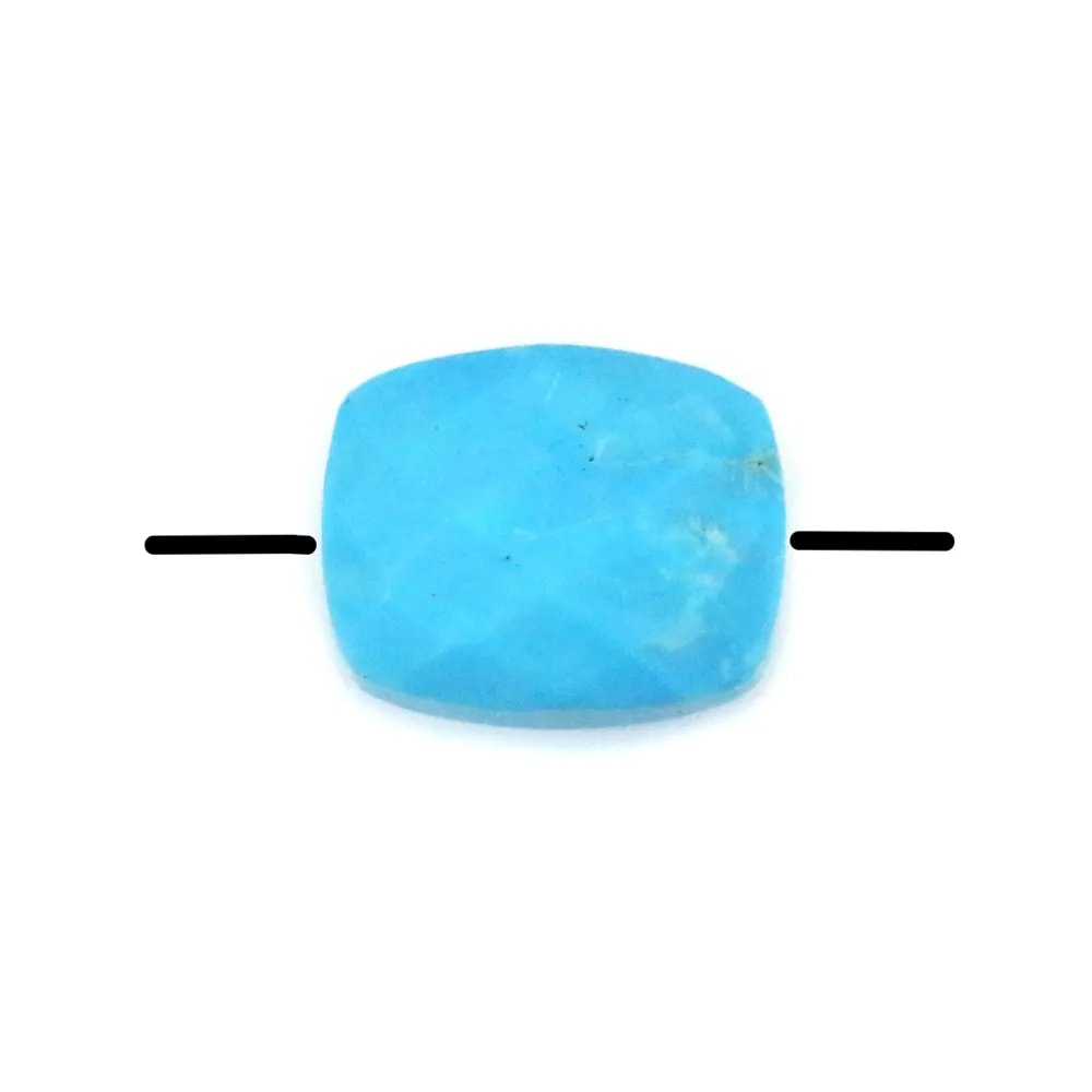 Turquoise reconstituée rectangulaire facette 8x10mm x 1pc 