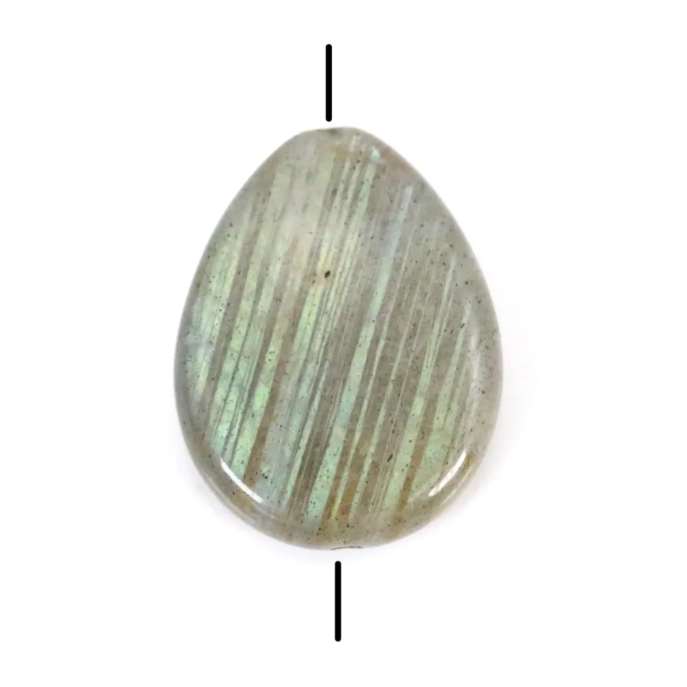 Labradorite flat drop 18x25mm x 40cm