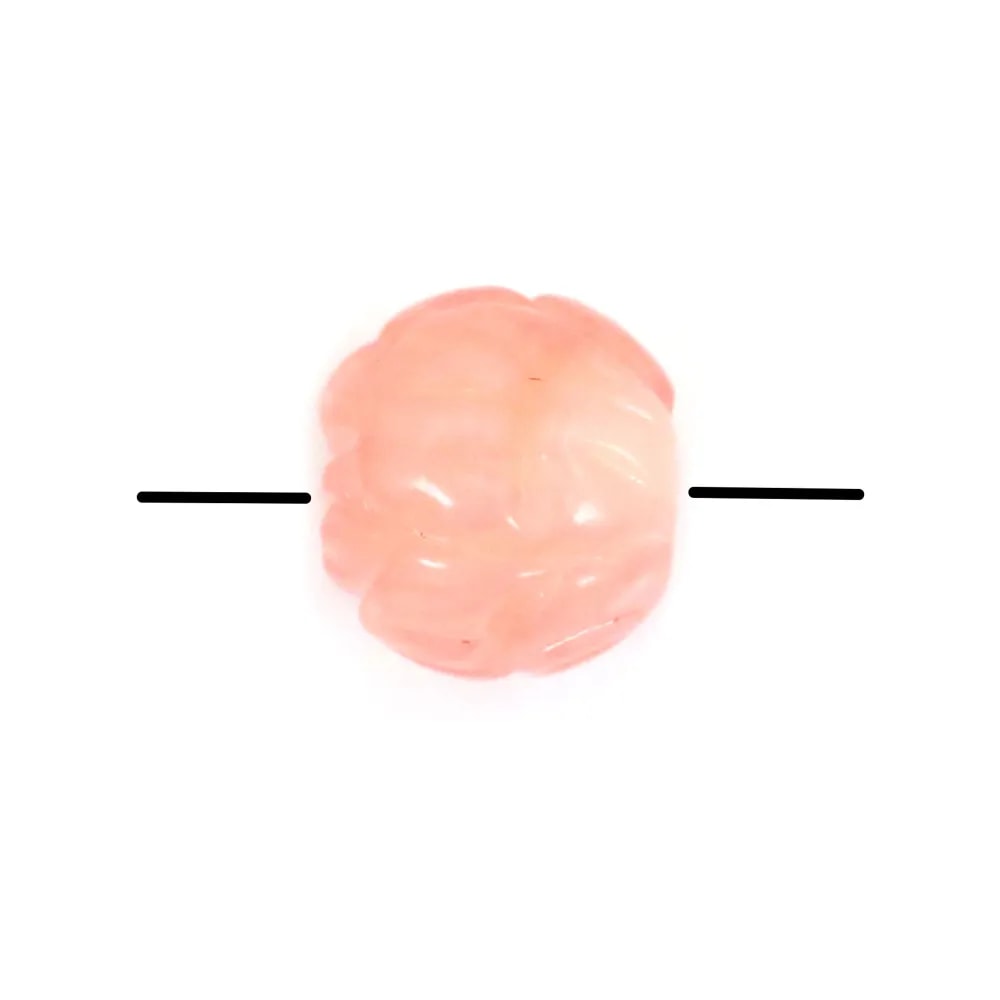 Sea Bamboo Colored Orange Sculpts Round  8mm x 4pcs