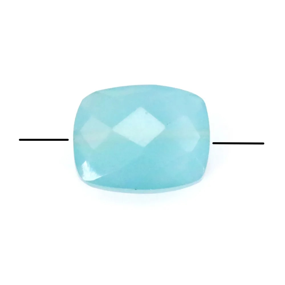 Calcédoine bleu rectangulaire facette 8x10mm x 1pc 