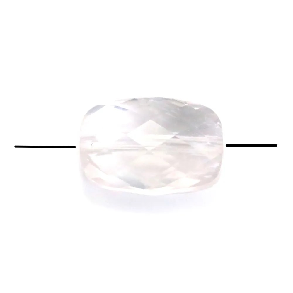 Quartz rose rectangle facette 8x12mm x 1pc