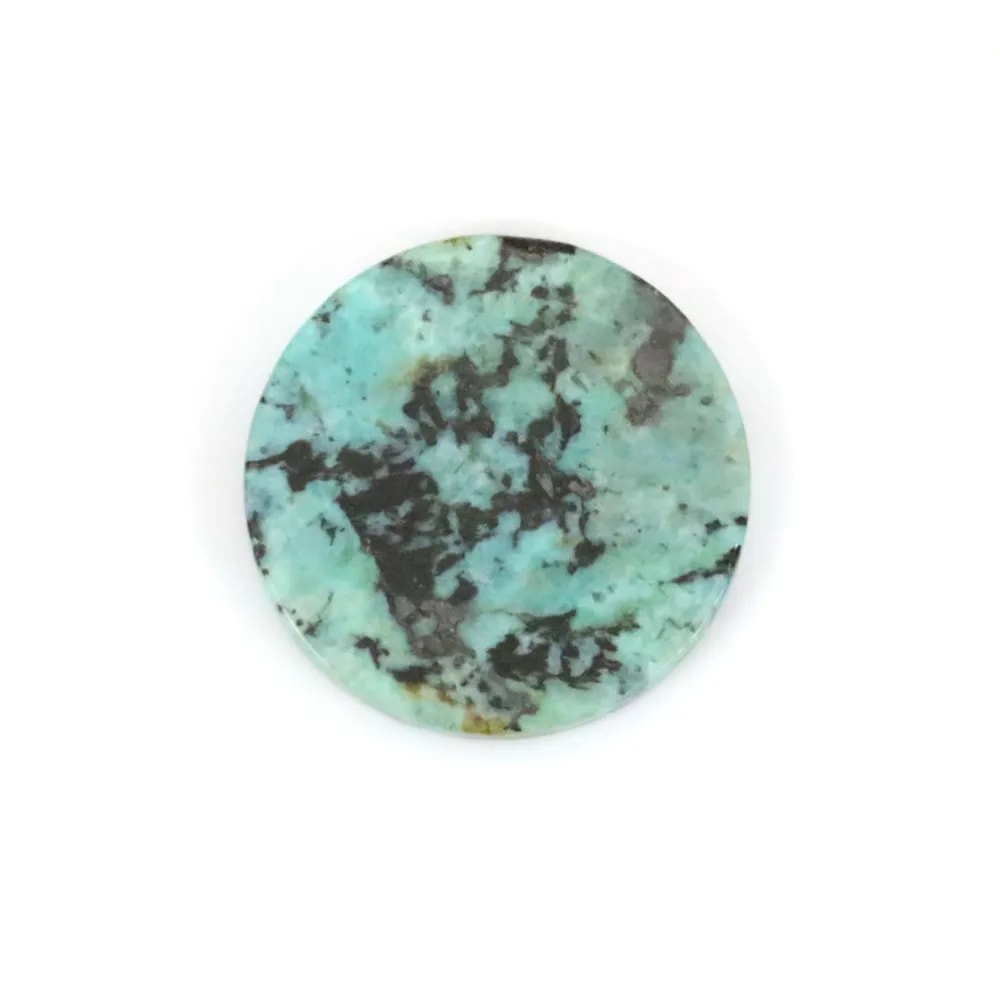 Afrikanischer Türkis Cabochon rund flach 8mm x 2pcs