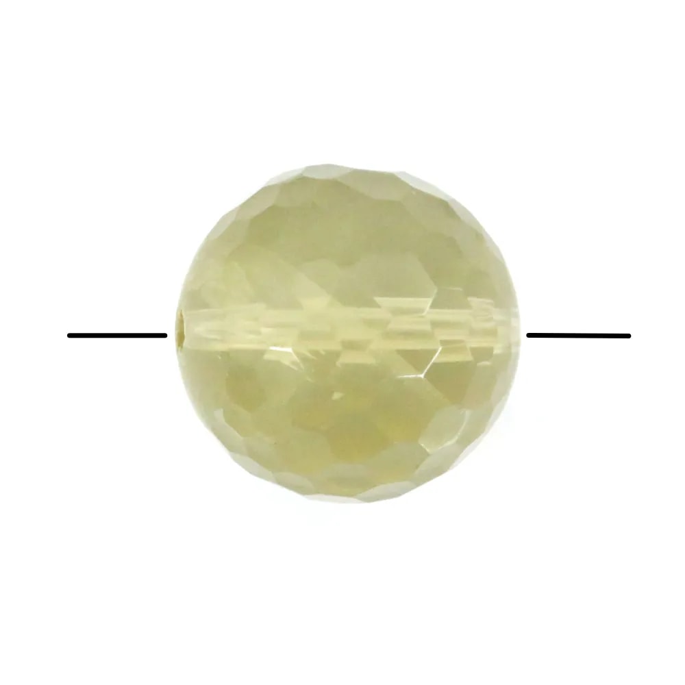 Quartz lemon de couleur jaune, de forme rond facetté, 18mm x 1pc