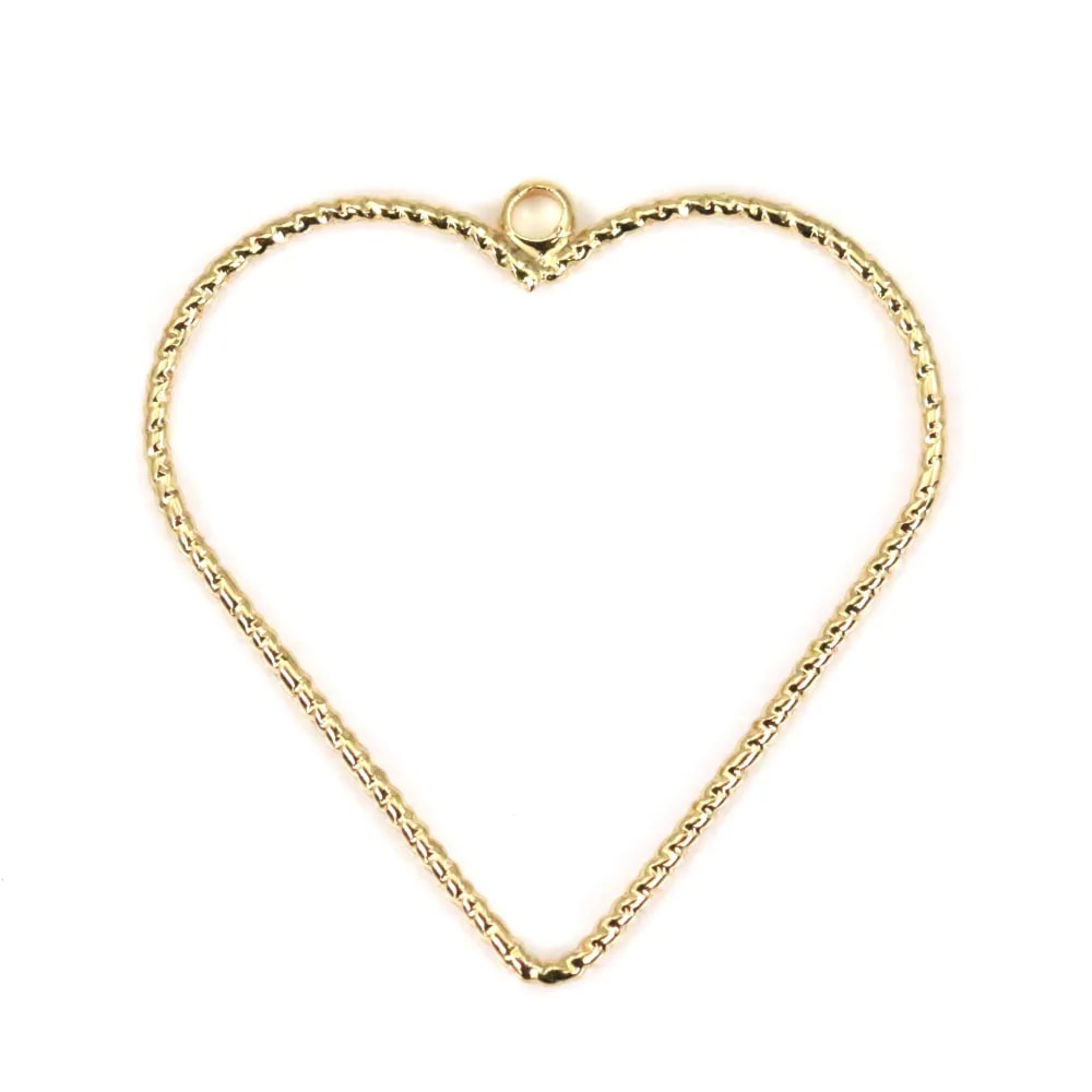 Breloque en forme de coeur , de taille 1x30mm x 2pcs