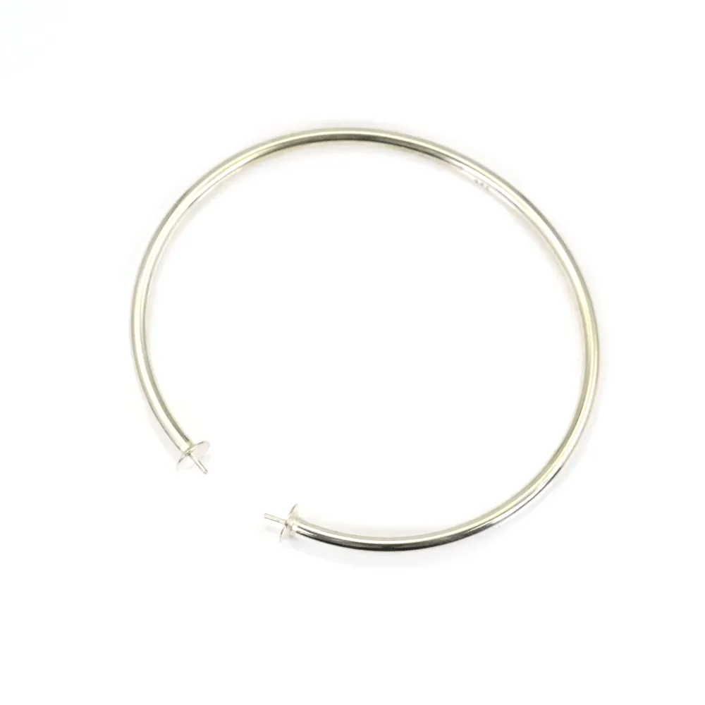 Bracelet jonc flexible 65mm pour perle semi-percée en argent 925 x 1pc