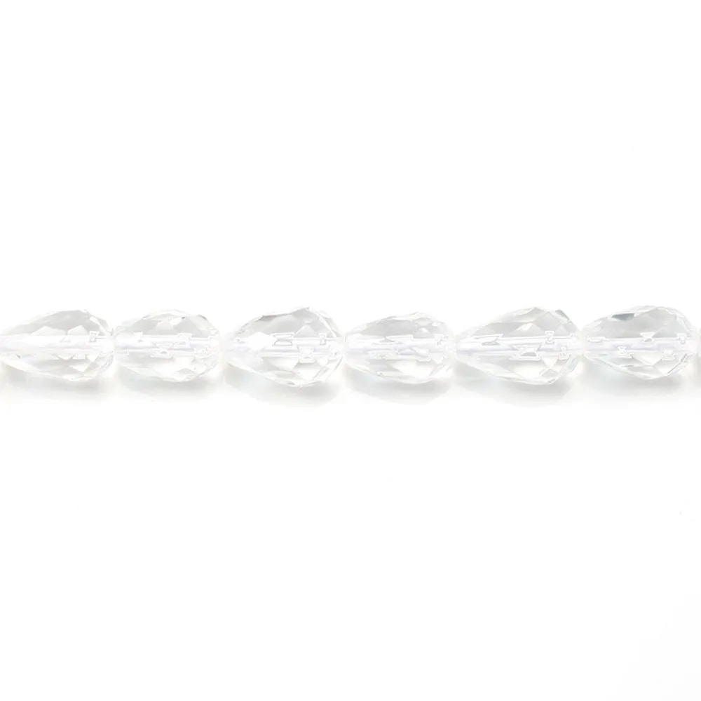 Cristal de roche Goutte Facette 6x9mm x 40cm
