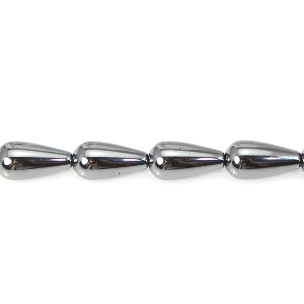 Hématite goutte 8x16mm x 2pcs