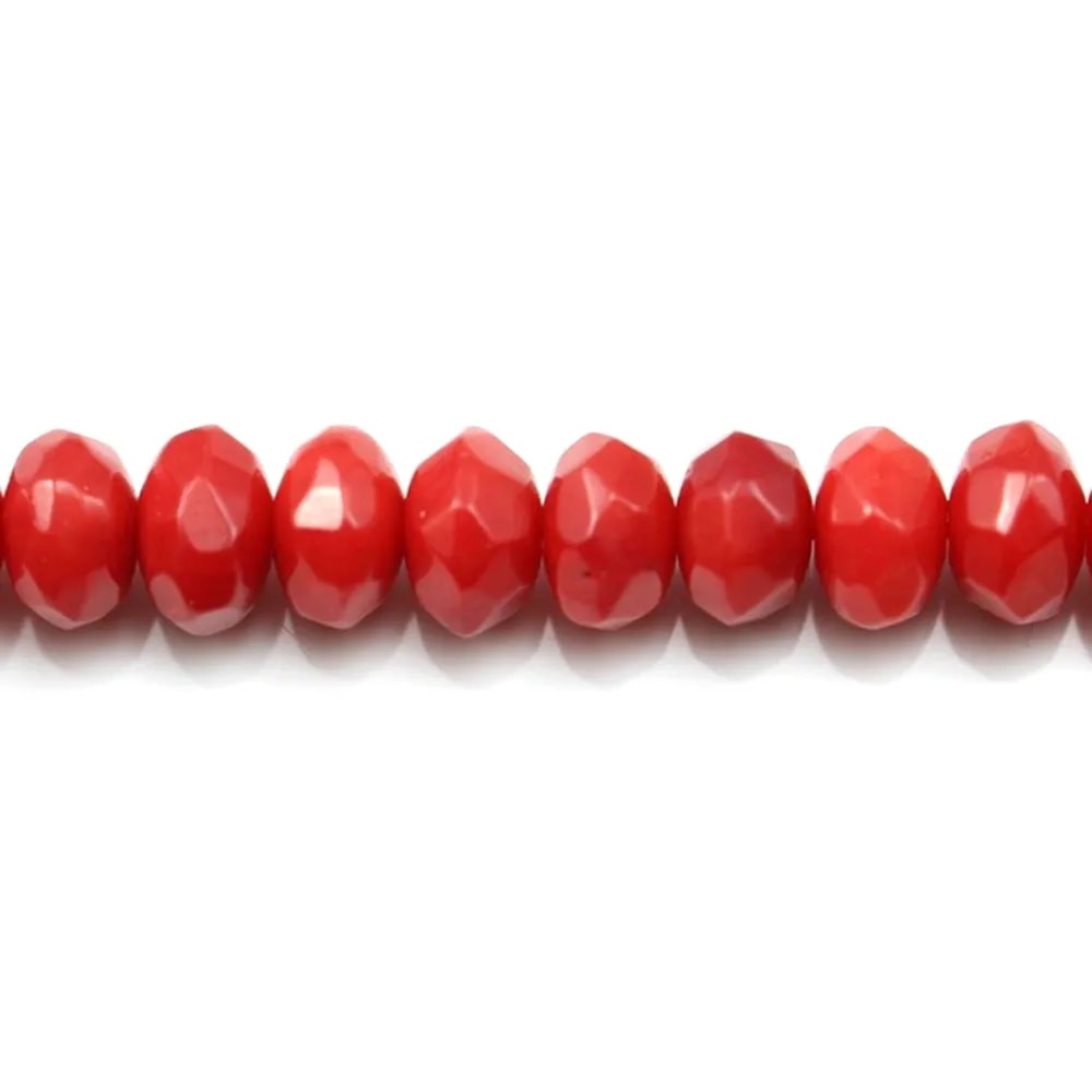 Bamboo mer teinte rouge Rondelle Facette