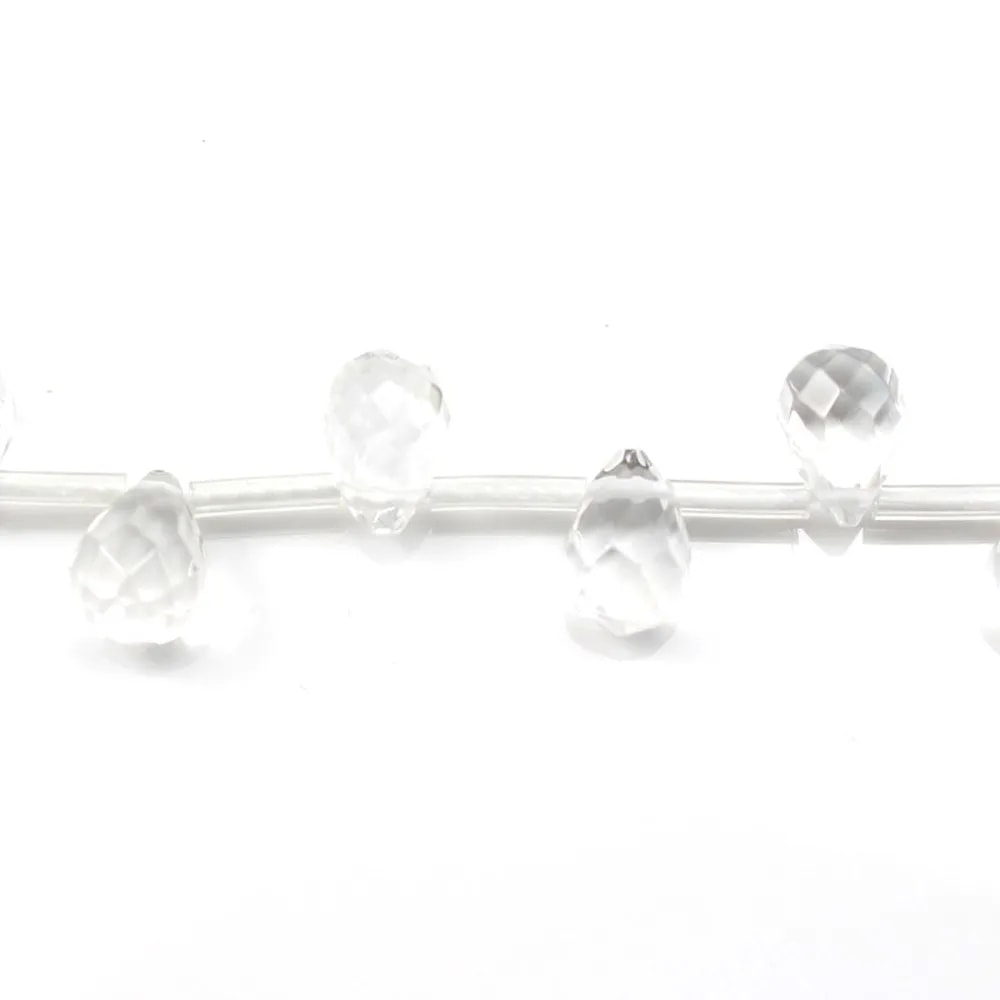 Cristal de roche Goutte Facette 6x9mm x 4 st