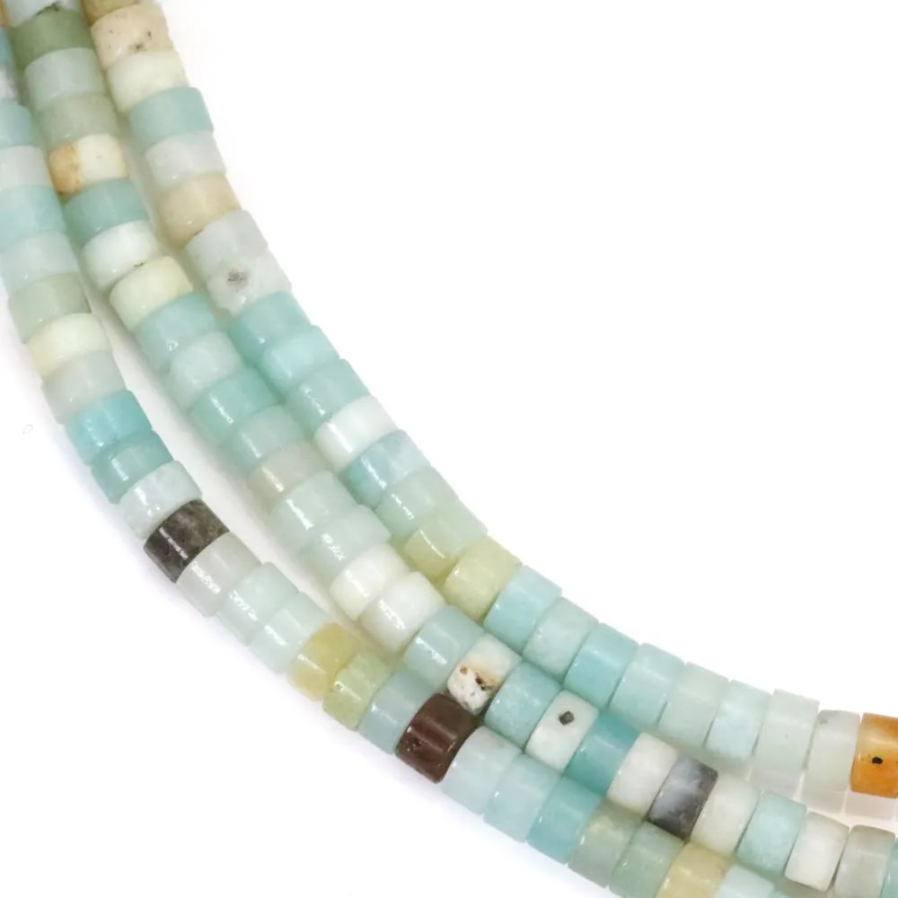Amazonite, en forme de rondelle Heishi, 2x4.5mm x 39cm
