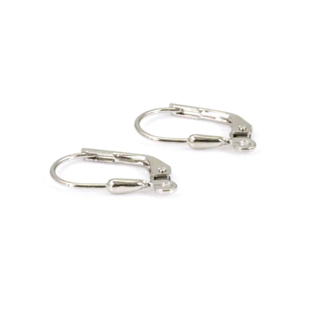 Dormeuse Argent  925 Rhodié 17x19mm X2pcs