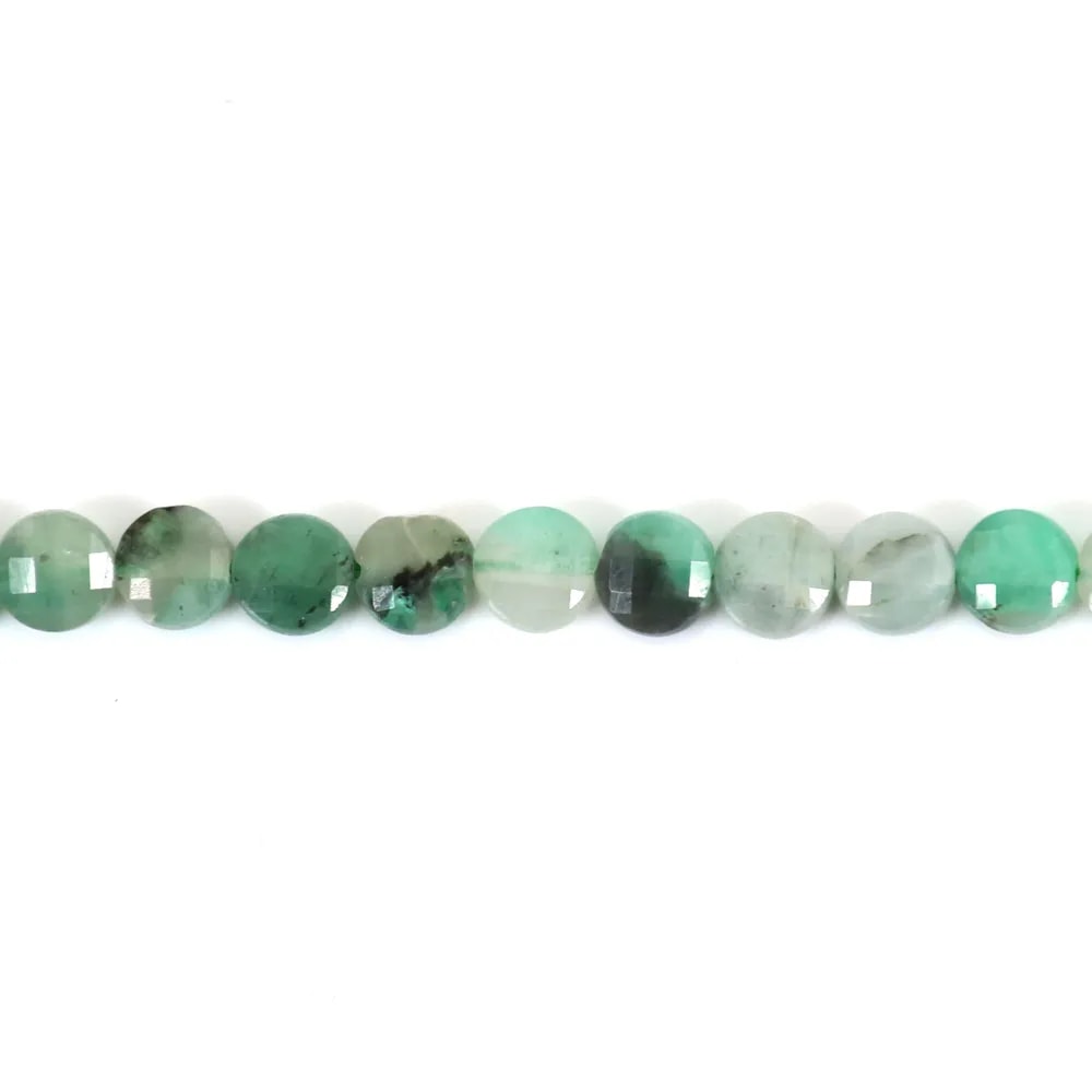 Smeraldo, tondo piatto sfaccettato, 4 mm x 8 pz