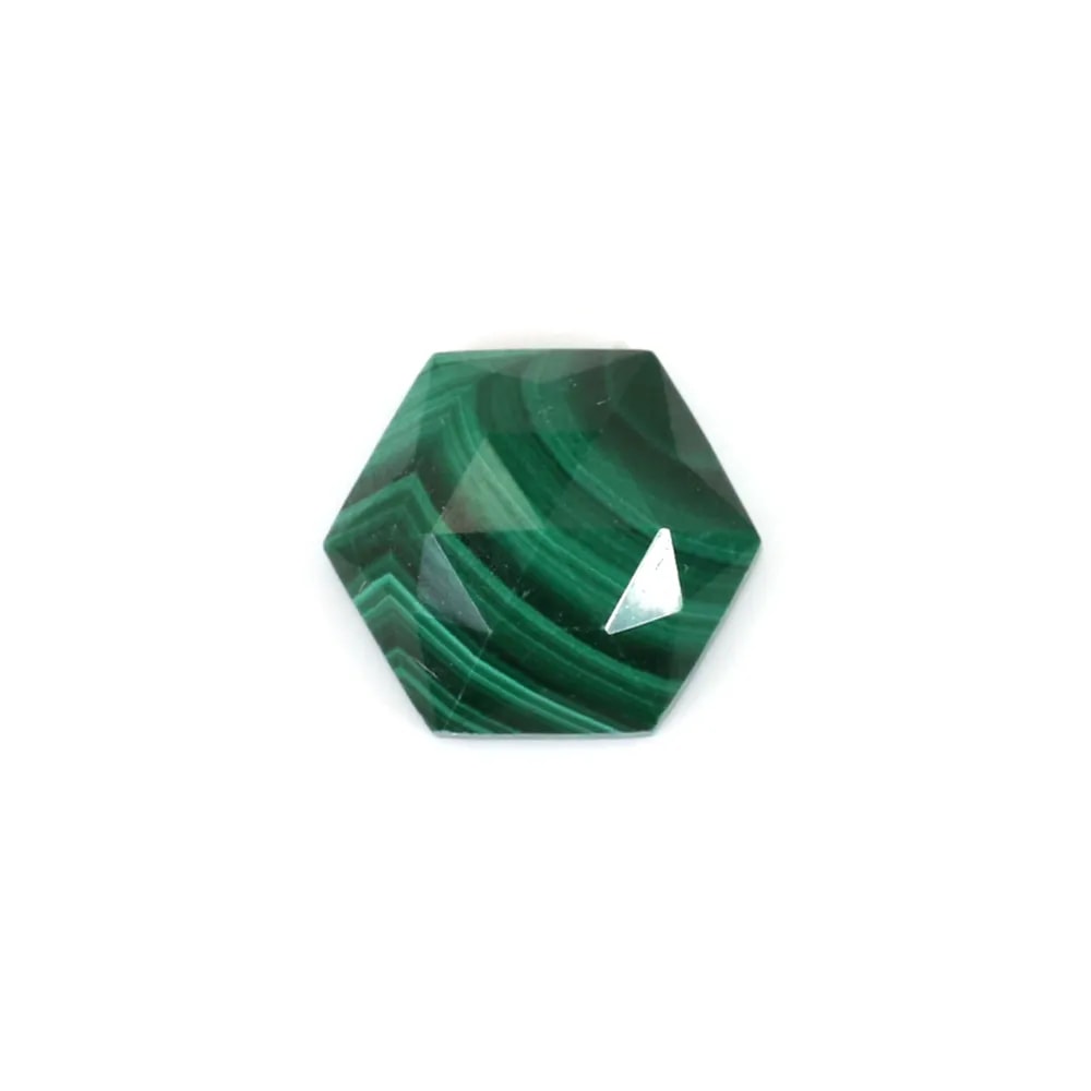 Malachit-Cabochon hexagonal facettiert 10mm x 1pc