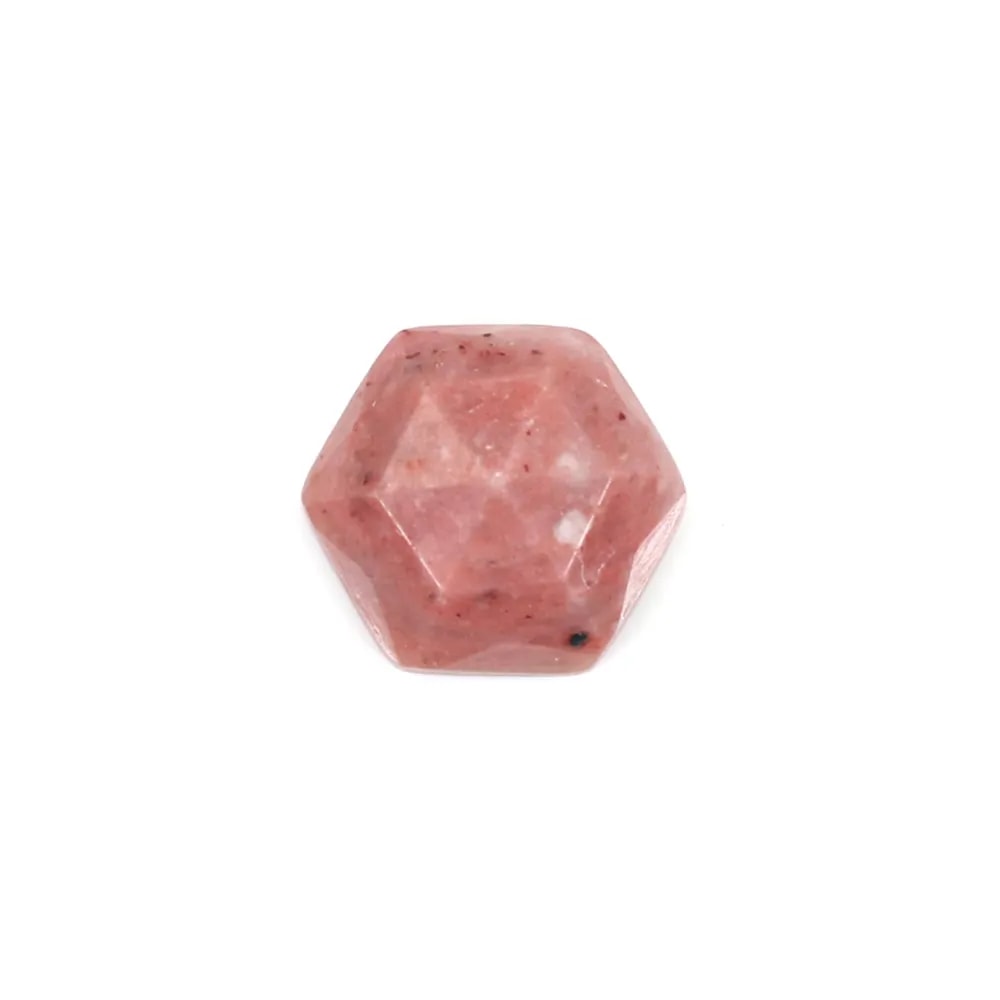 Rodonite sfaccettata esagonale cabochon 10mm x 1pc