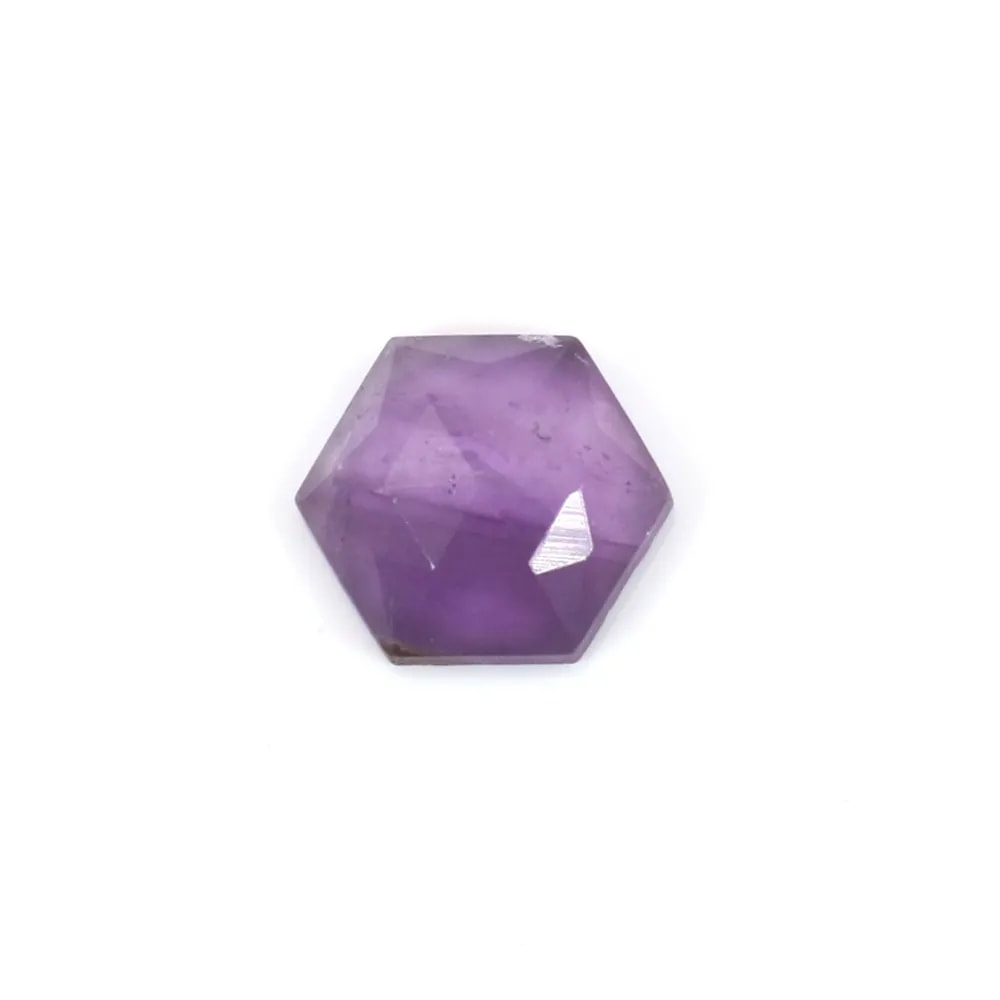 Ametista sfaccettata esagonale cabochon 10mm x 1pc