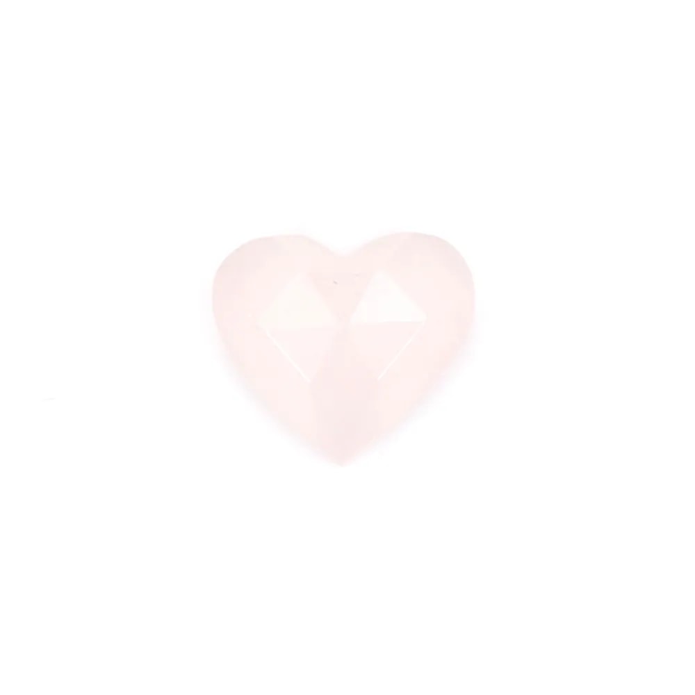 Cabochon Quartz rose coeur facetté 9x10mm x 1pc