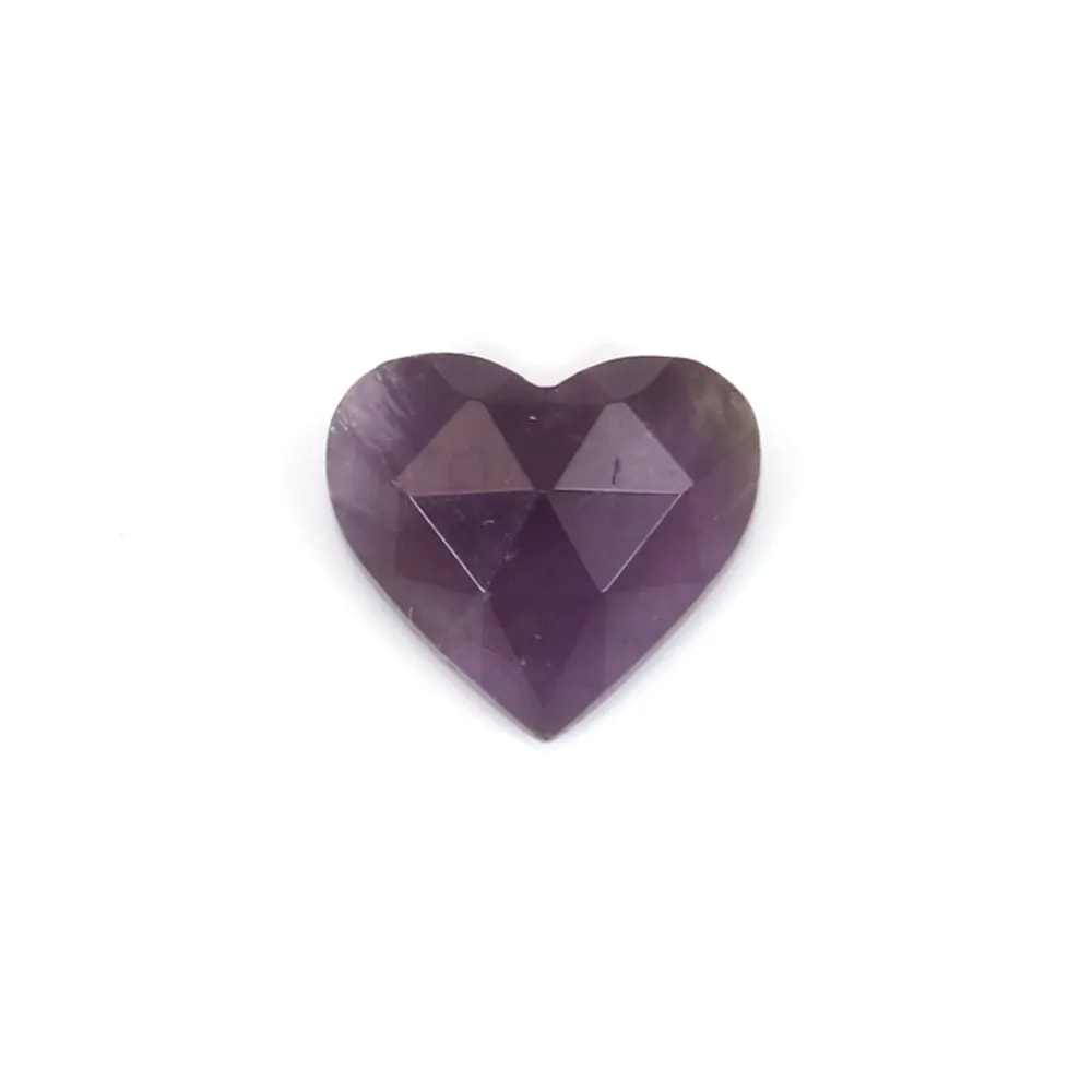 Cabochon Améthyste coeur facetté 9x10mm x 1pc