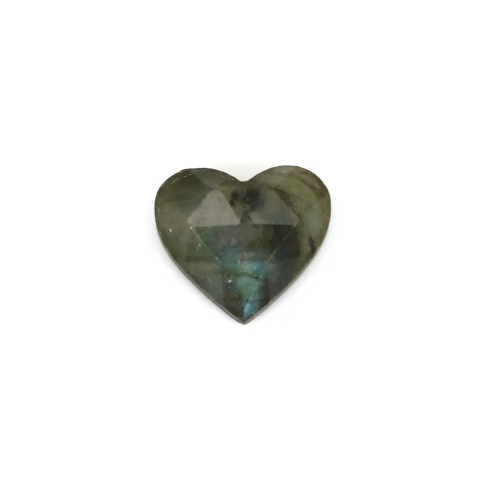 Labradorita facetada corazón cabujón 9x10mm x 1ud