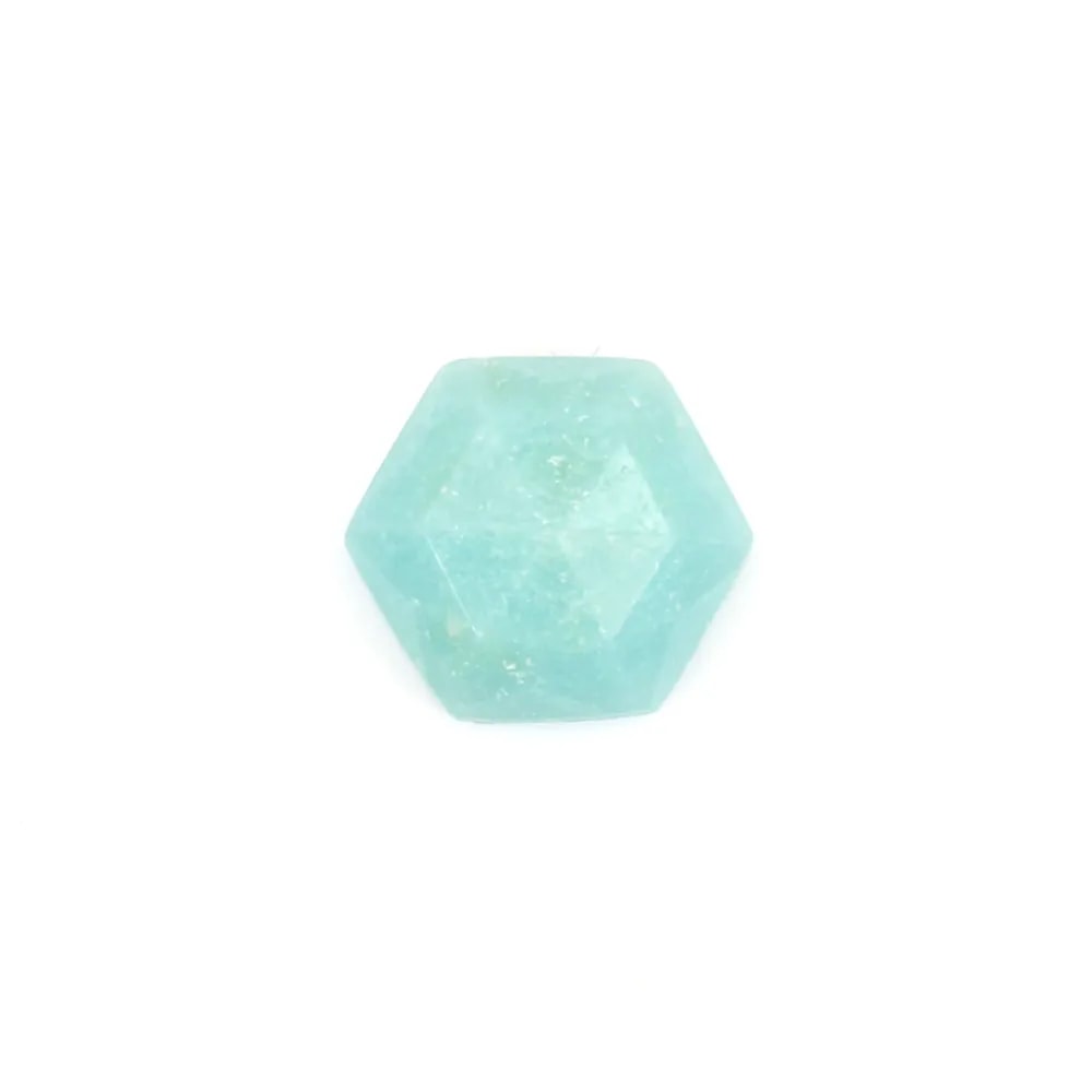 Amazonit Cabochon hexagonal facettiert 10mm x 1pc