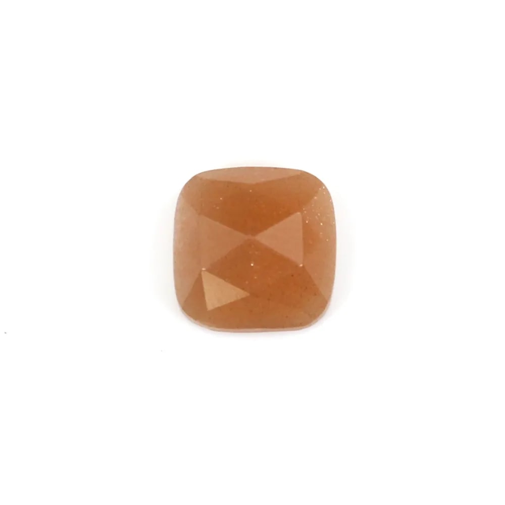 Cabochon Pietra di luna arancione quadrato sfaccettato 9mm x 1pc