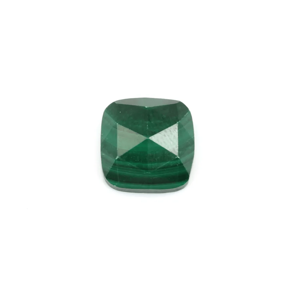 Cabochon Malachite carré facetté 9mm x 1pc