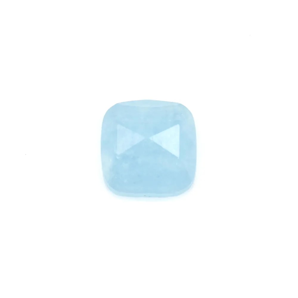 Square faceted Aquamarine cabochon 9mm x 1pc