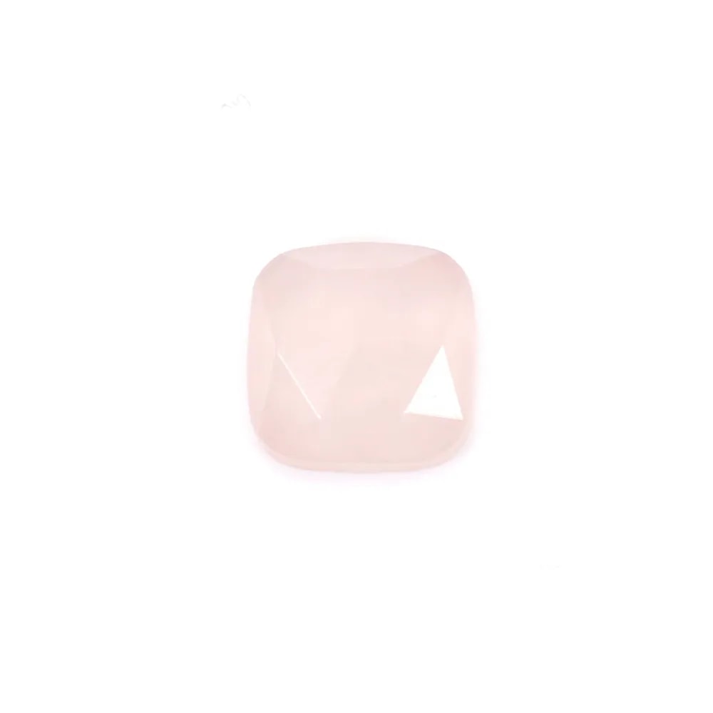 Square faceted rose quartz cabochon 9mm x 1pc