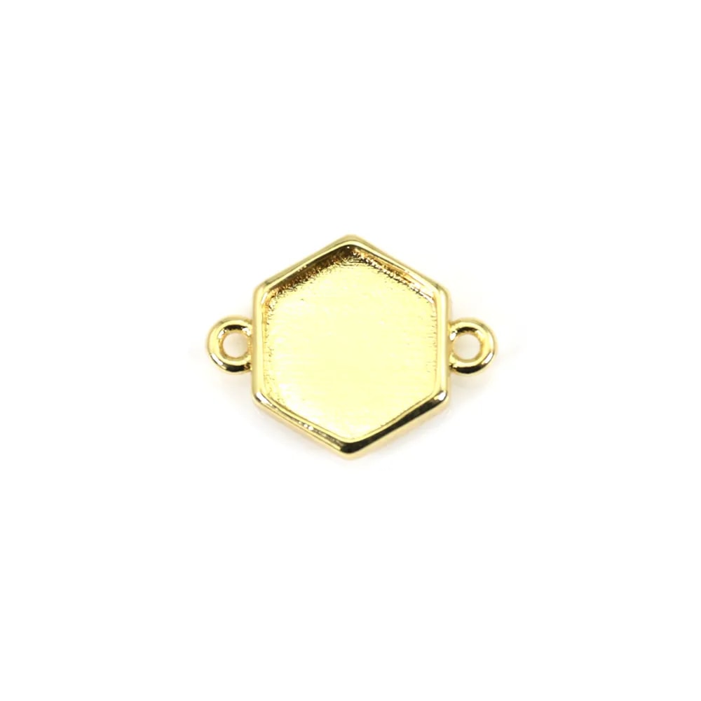 Espaciador para cabujón hexagonal de 10mm - Oro x 1ud