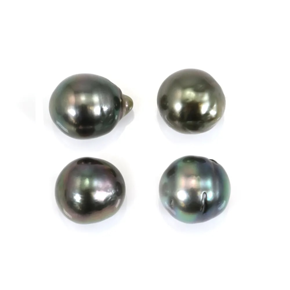 Perle tahiti semi-ronde 9.5-10.5mm x 4pcs