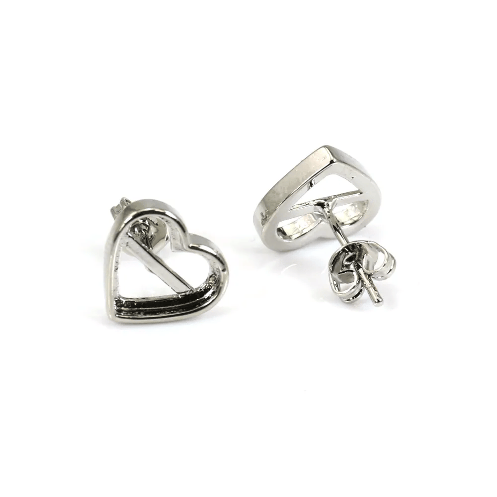 Ohrring für Herz Cabochon 9x10mm - Silber x 2pc