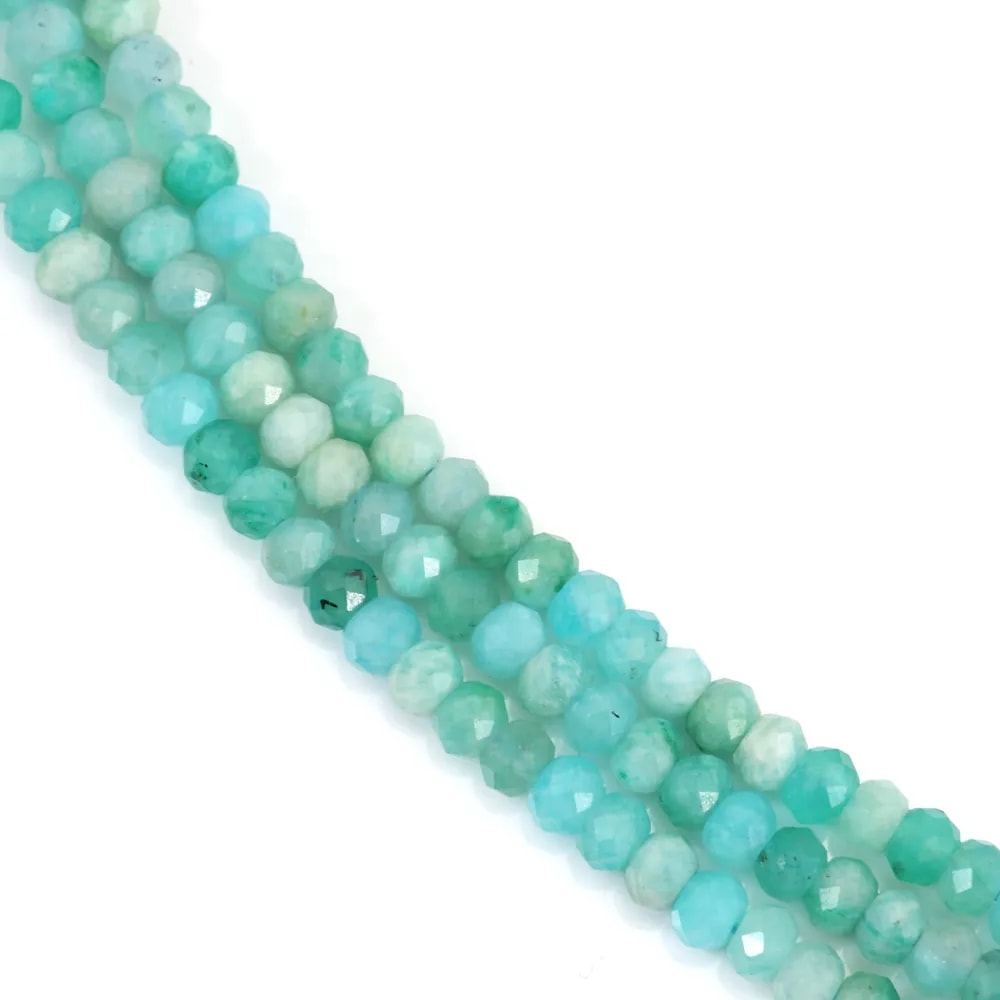 Amazonite rondelle facetté 3x4mm x 39cm