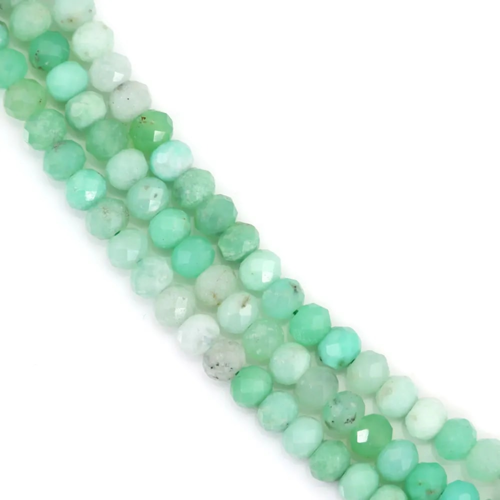Chrysoprase rondelle facetté 3x4mm x 39cm