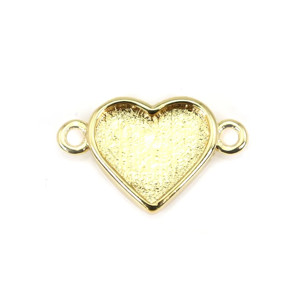 Distanziatore per cuore cabochon 9x10mm - Oro x 1pc