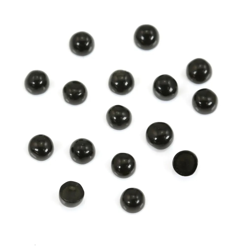 Cabujón redondo de Obsidiana 3mm x 4pcs