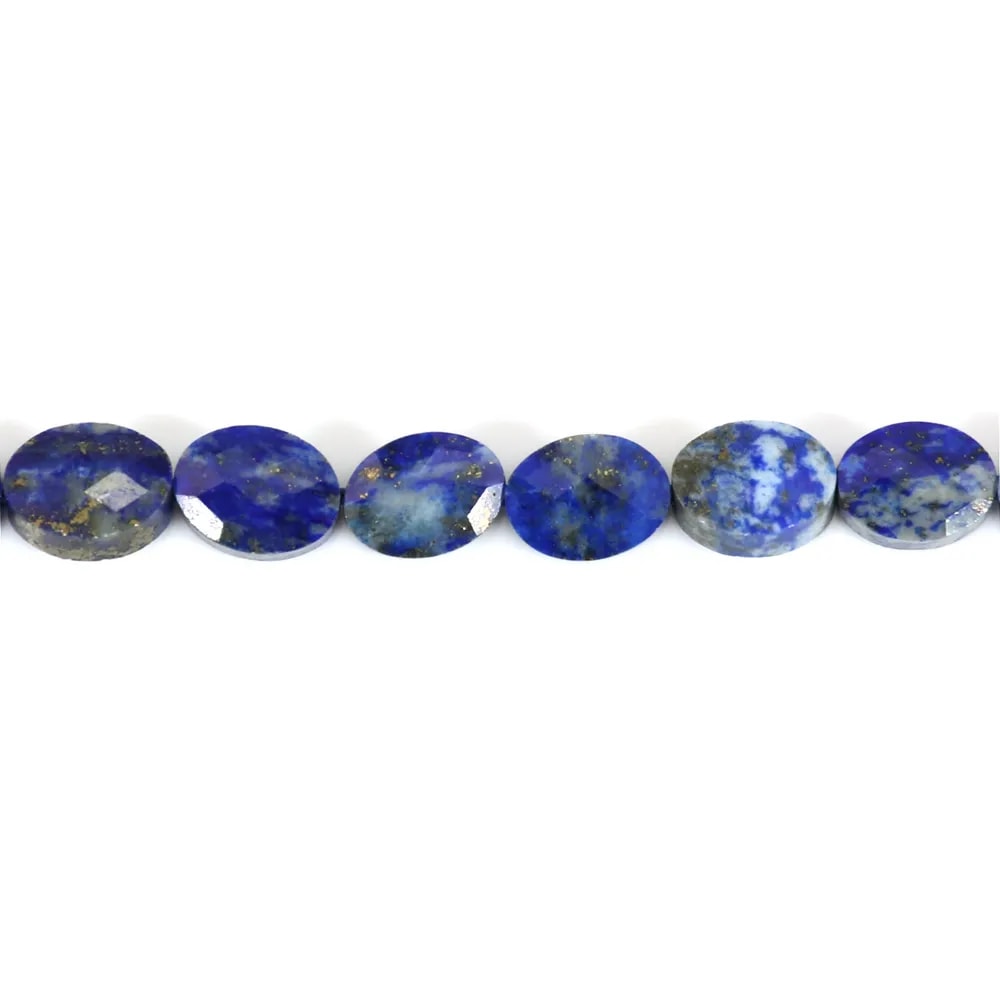 Smoky quartz faceted oval beads on thread 6x8mm x 40cm