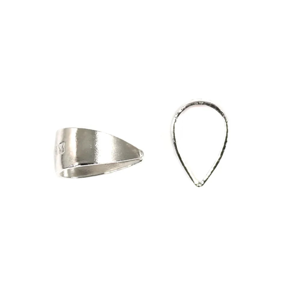 Argent 925 Rhodié Bélière 7X5mm x 2pcs 
