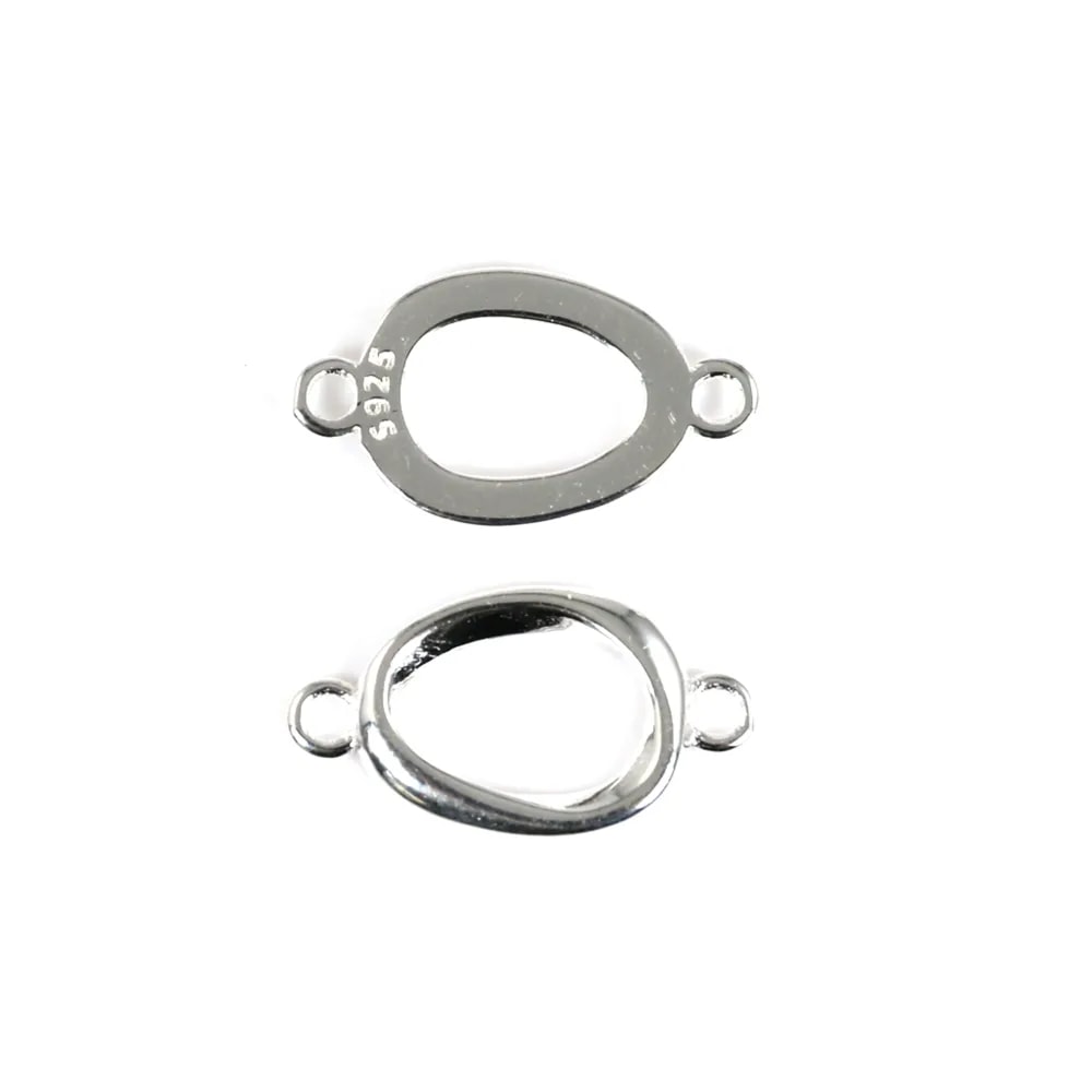 Separador Ovalado Estilizado 9x16mm - Plata 925 x 1ud