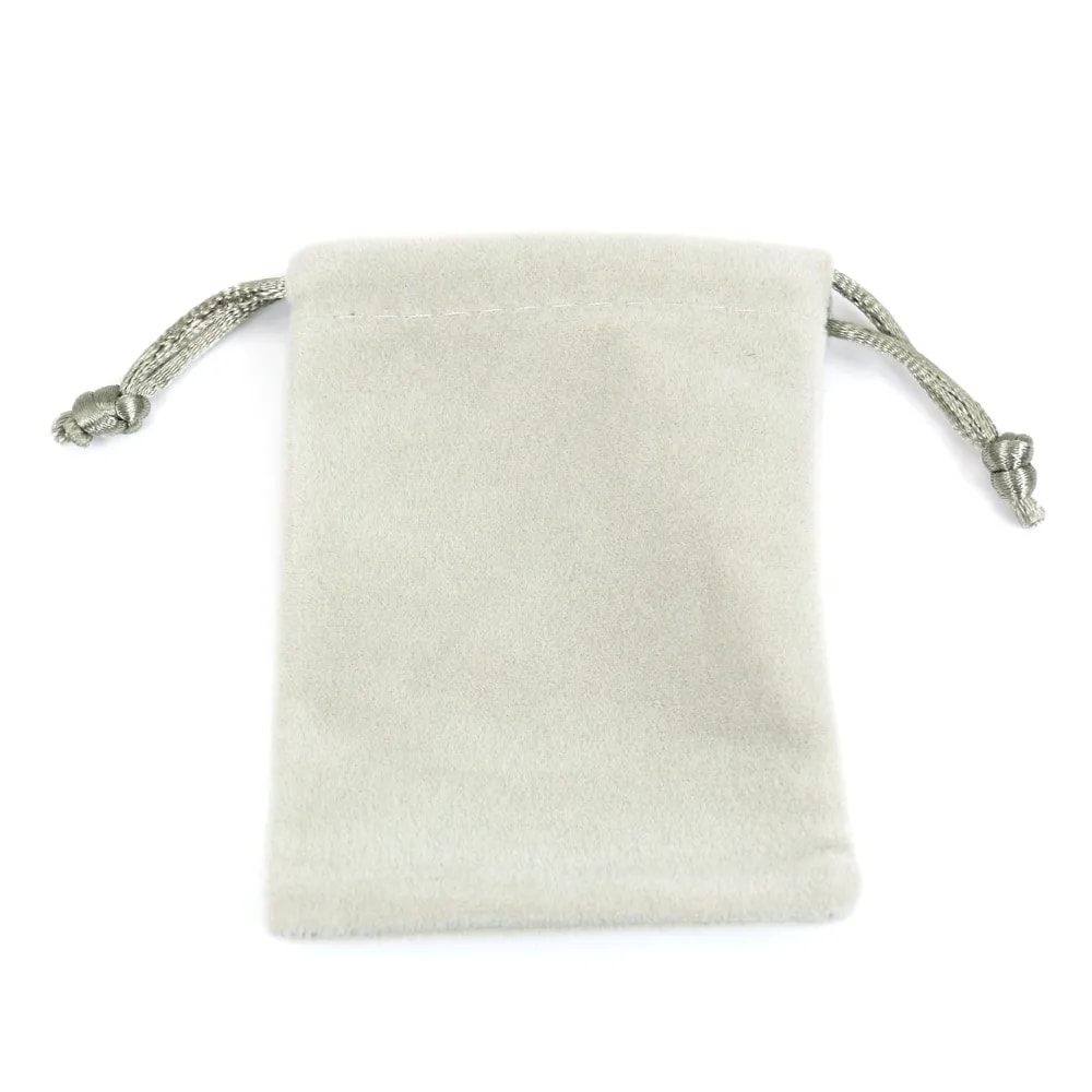 Pochette en velours gris, 7x9 cm x 1pc