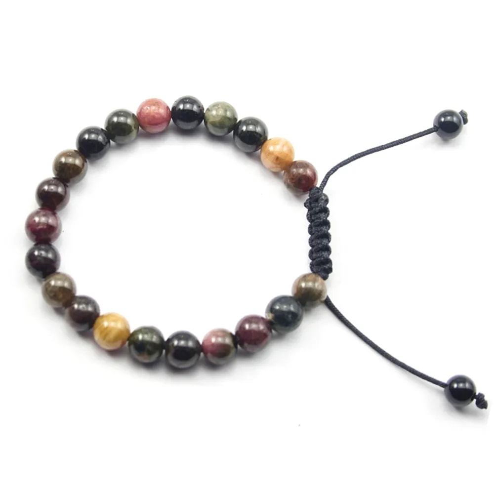 Bracelet Turmaline boule rond 8mm 