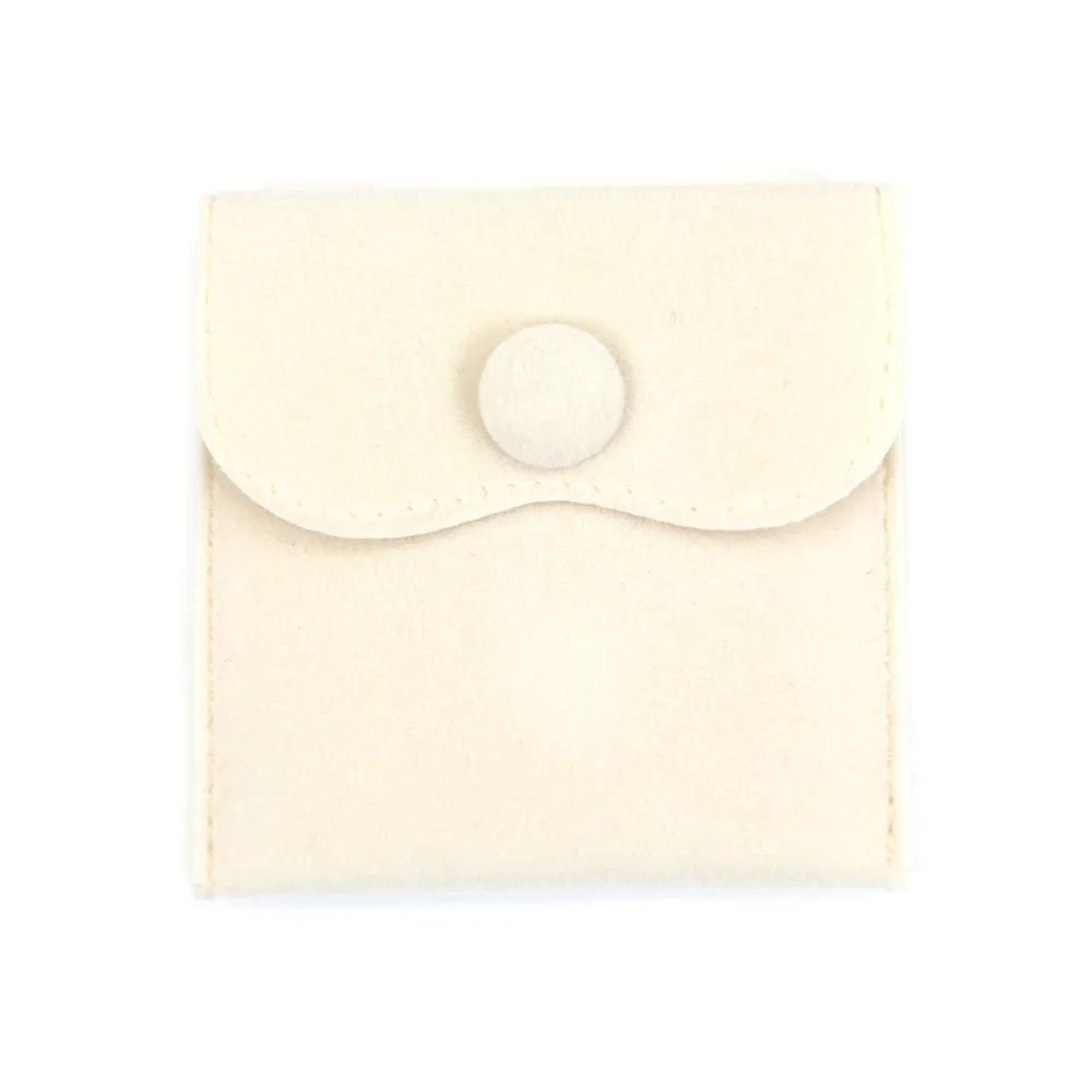 Bolsa de veludo bege 7x7cm x 1 unidade