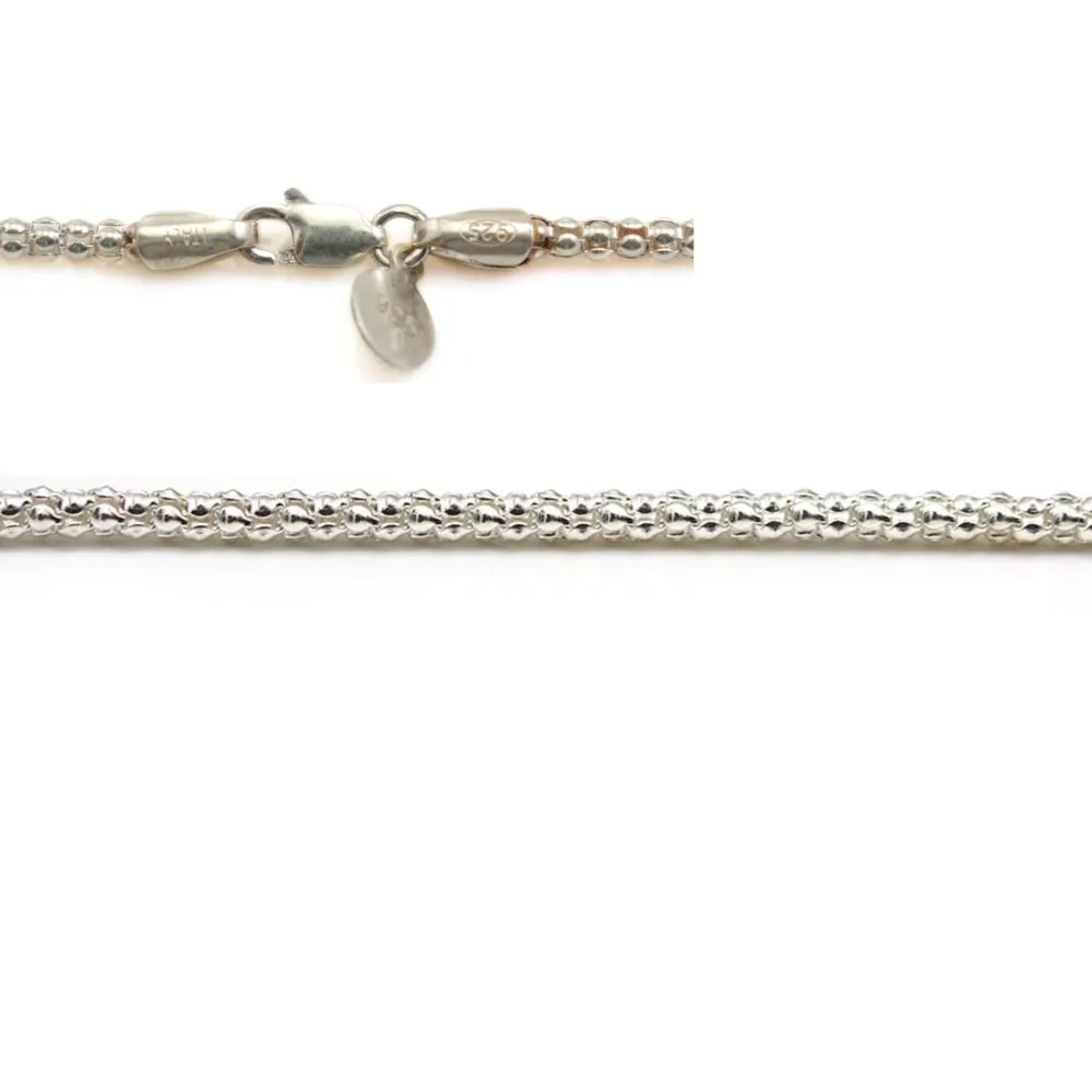 Chaîne maille fleur rond 2.5mm en argent 925  x 45cm