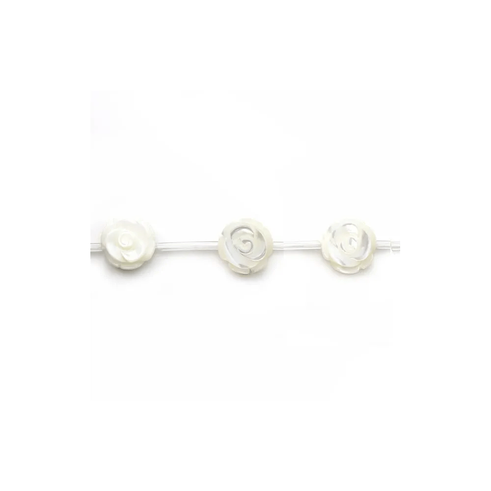 Nacre blanche Rose 15mm x 41 cm (15pcs)