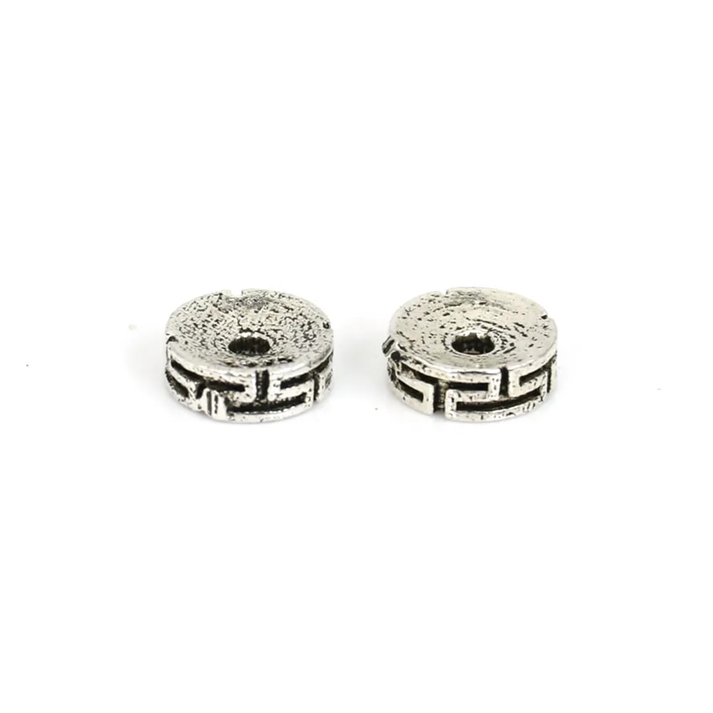 Pearl spacer rondelle chased 3x8mm - Silver 925 niellé x 1pc