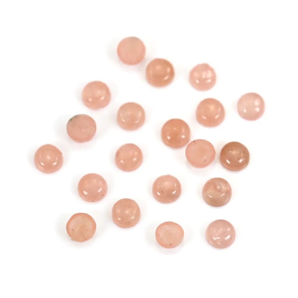 Rhodochrosite round cabochon 2mm x 2pcs