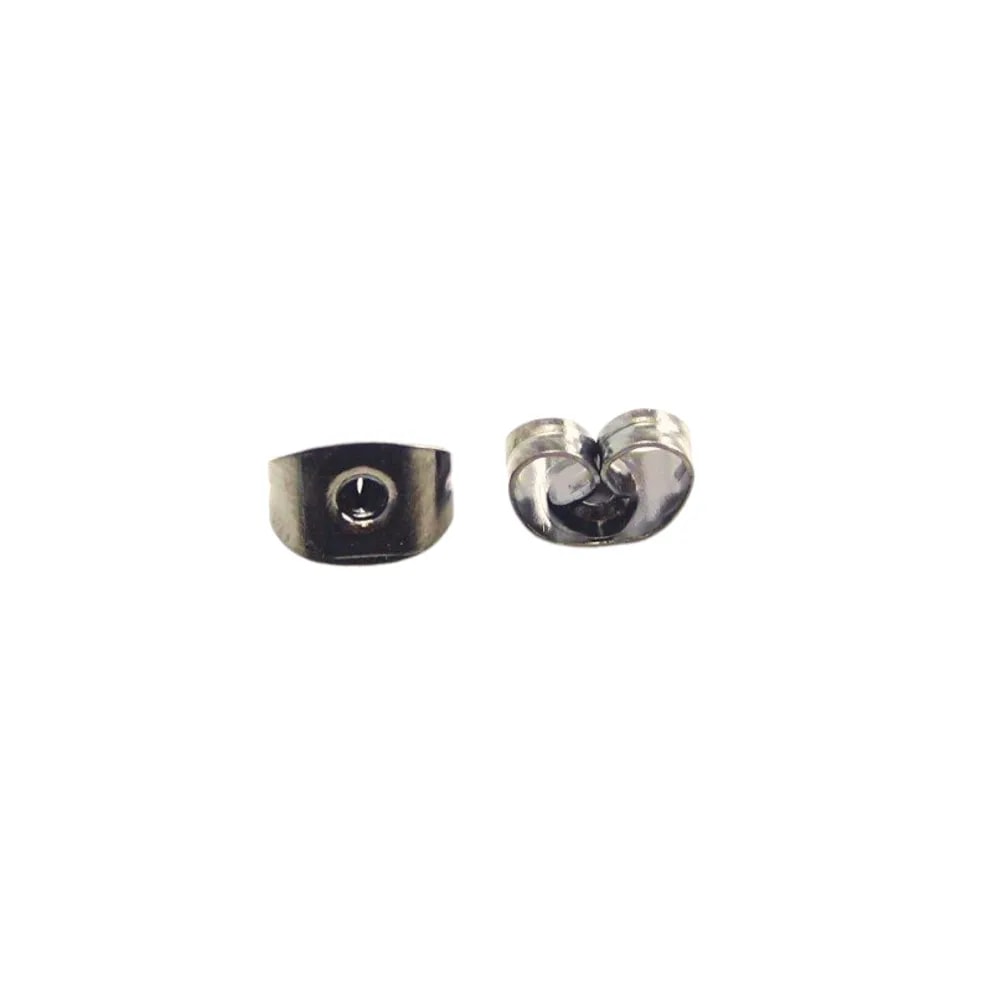 Poussette clou d'oreilles noir  6x4mm x 12pcs