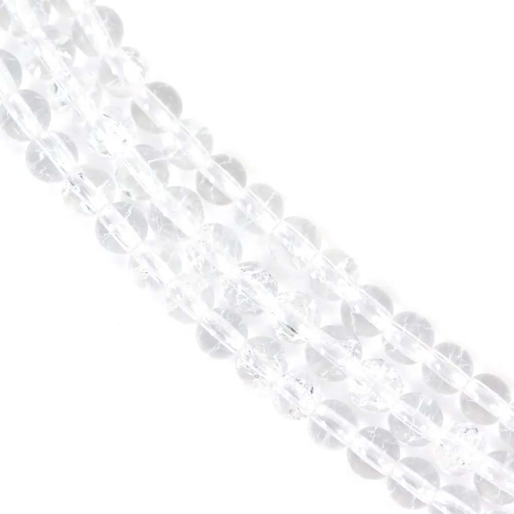 Cristallo di rocca incrinato rotondo 4 mm x 39 cm